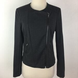Catherine Malandrino Gray Knit Moto Jacket Small